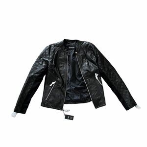 Express Women's Quilted Black Leather Jacket